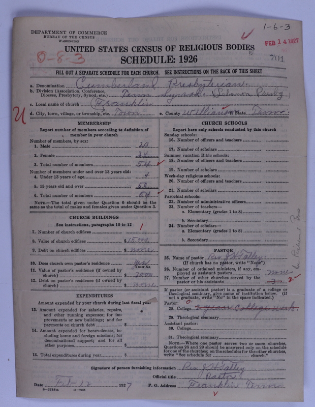 Scan of Cumberland Presbyterian Church: 701