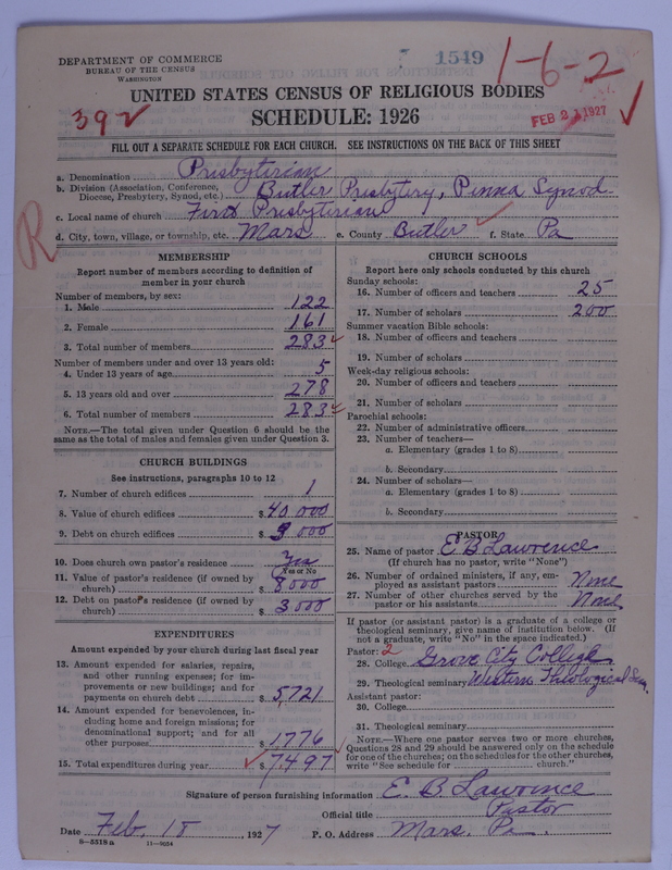 Scan of Presbyterian Church in the United States of America: 1549