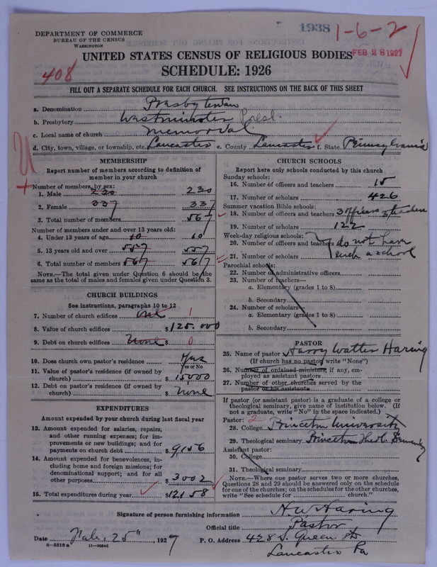 Scan of Presbyterian Church in the United States of America: 1938