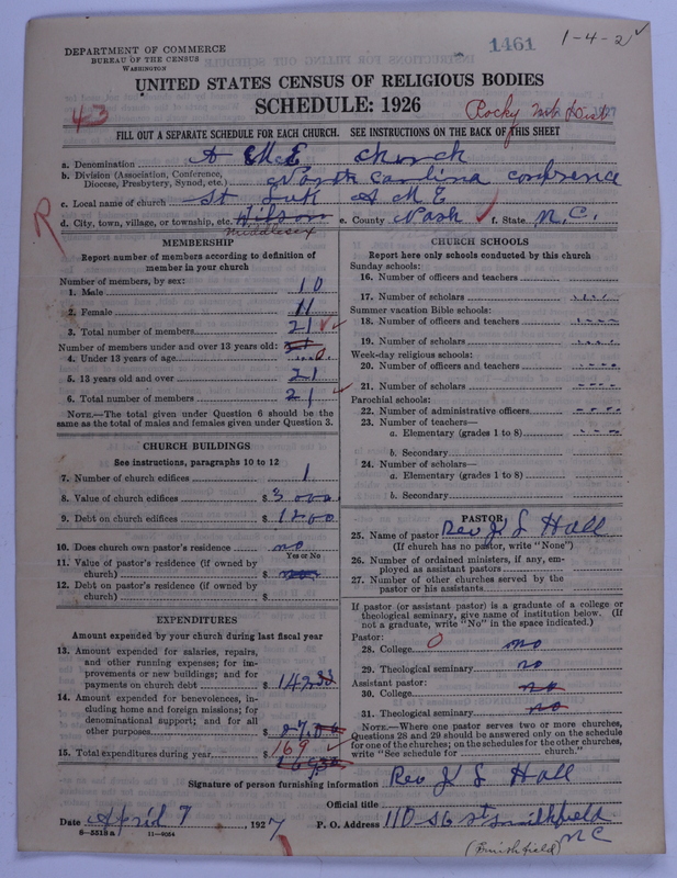 Scan of African Methodist Episcopal Church: 1461