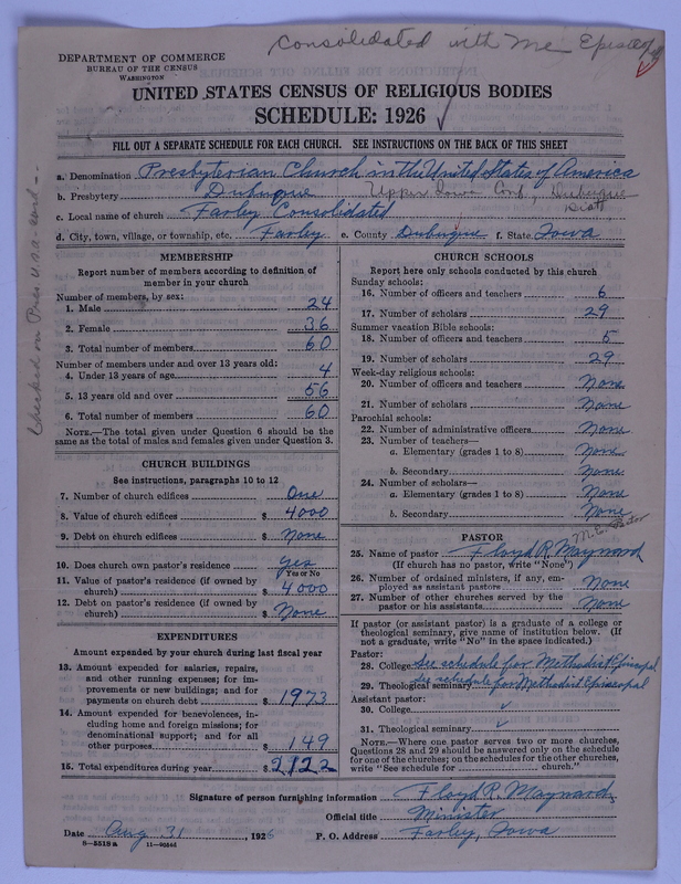 Scan of Federated Churches:
