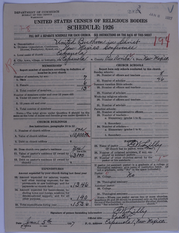Scan of Church of the United Brethren in Christ: 2923