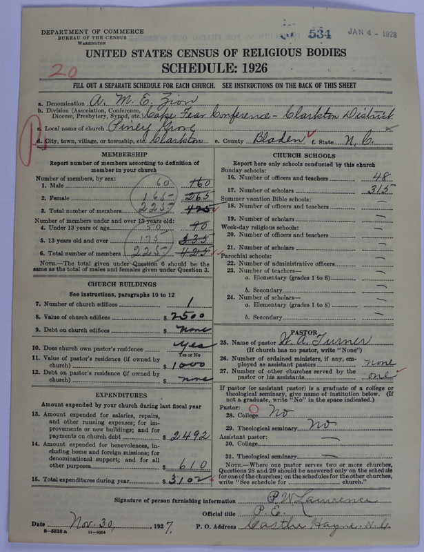 Scan of African Methodist Episcopal Zion Church: 534