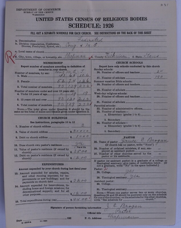Scan of Federated Churches: 281