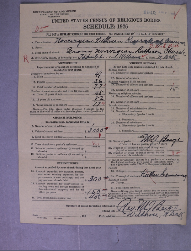 Scan of Norwegian Lutheran Church of America: 1942