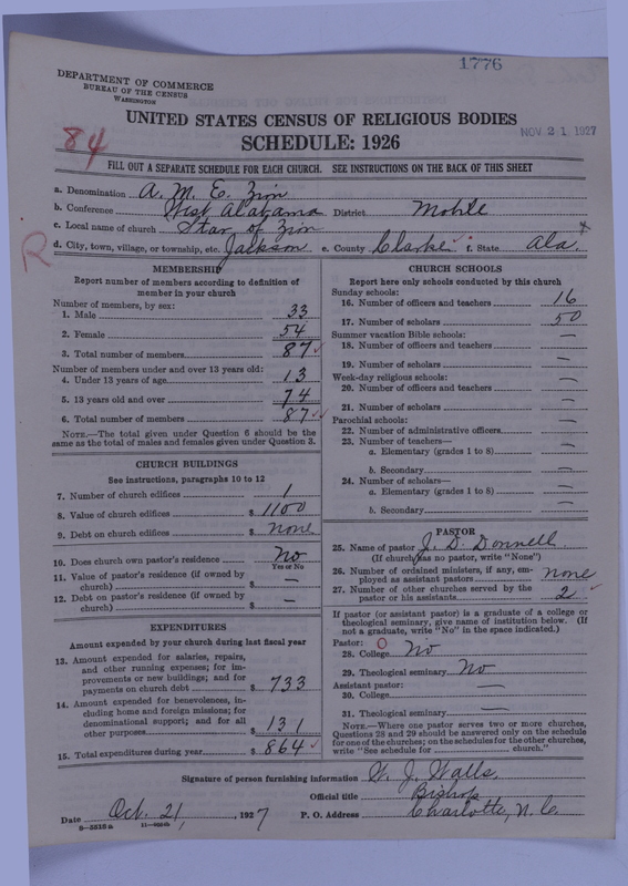 Scan of African Methodist Episcopal Zion Church: 1776