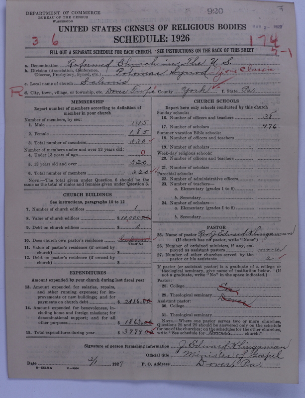 Scan of Reformed Church in the United States: 920