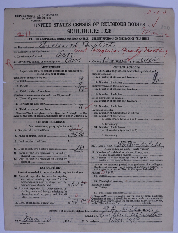 Scan of Free Will Baptists: 150
