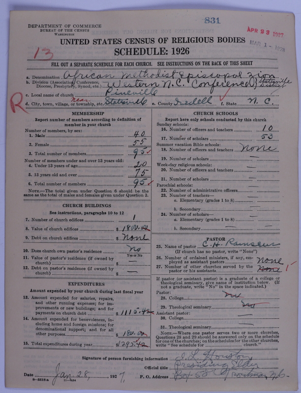 Scan of African Methodist Episcopal Zion Church: 831