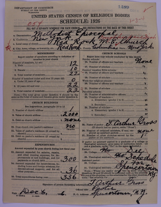 Scan of Methodist Episcopal Church: 1489