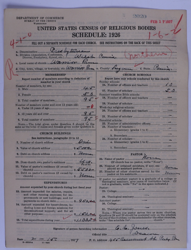 Scan of Presbyterian Church in the United States of America: 2020