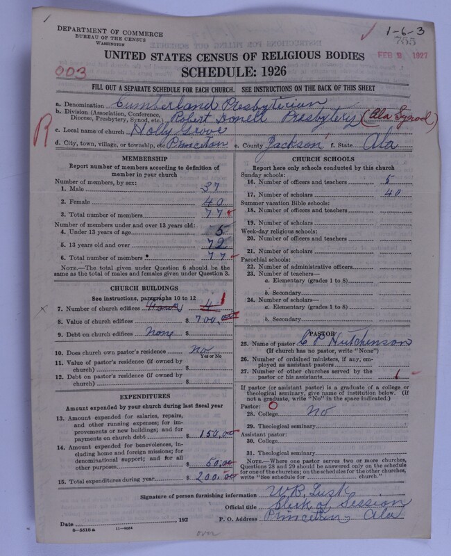 Scan of Cumberland Presbyterian Church: 755