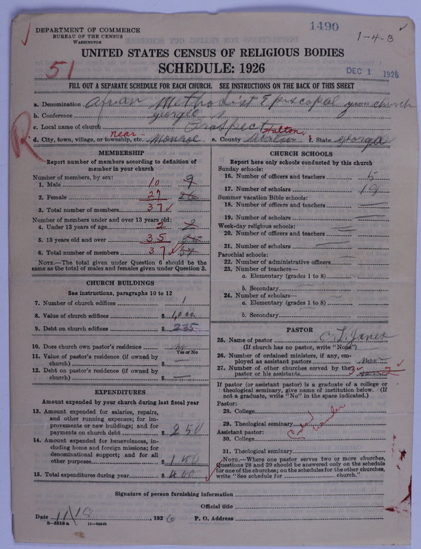 Scan of African Methodist Episcopal Zion Church: 1490