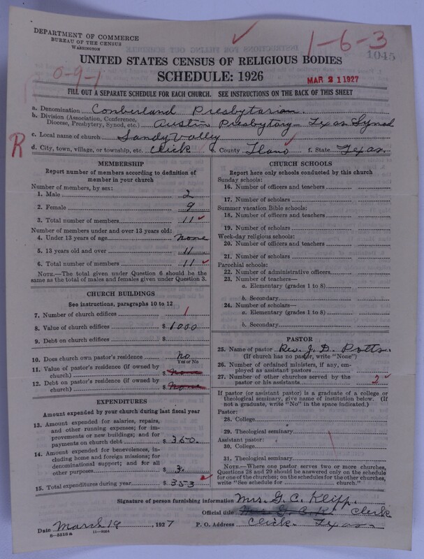 Scan of Cumberland Presbyterian Church: 1045