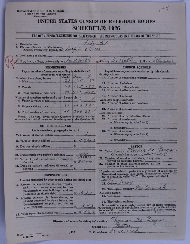 Scan of Federated Churches: 199