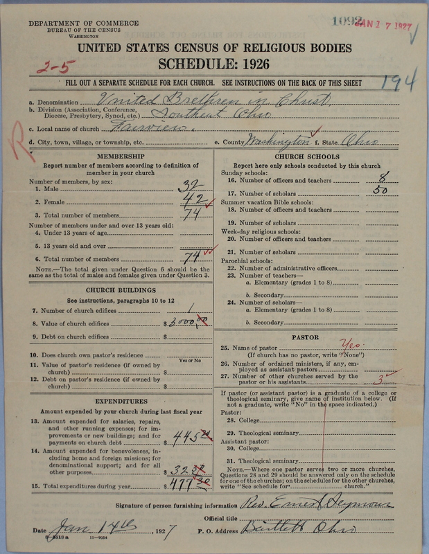 Scan of Church of the United Brethren in Christ: 1092