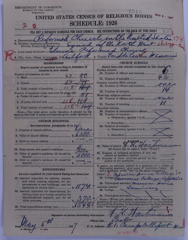 Scan of Reformed Church in the United States: 1316