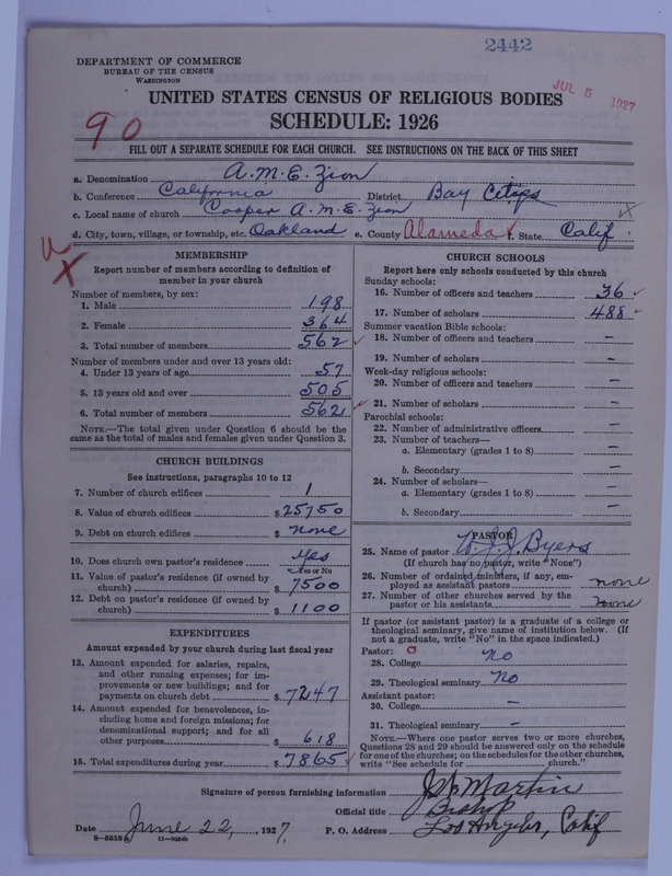 Scan of African Methodist Episcopal Zion Church: 2442