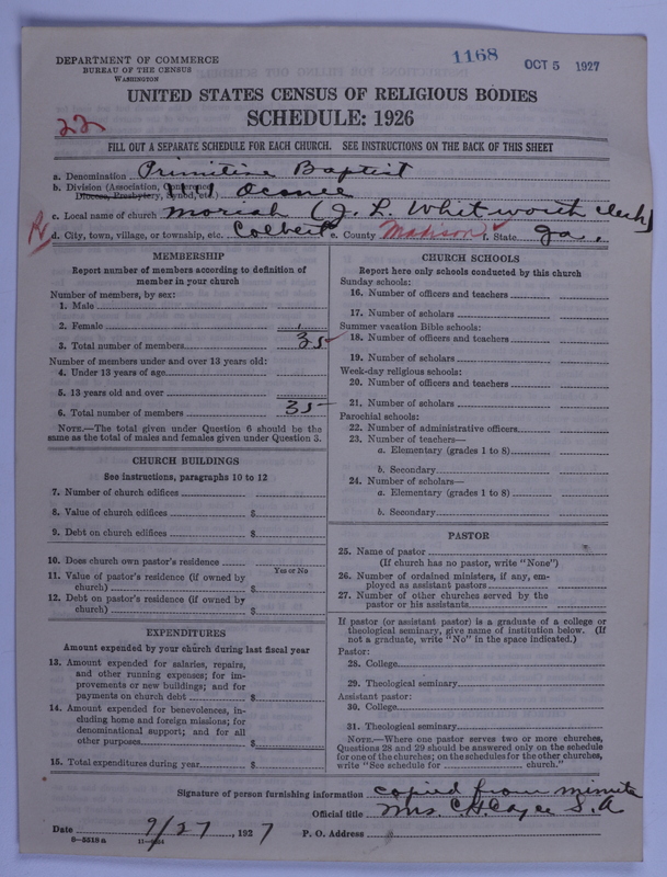 Scan of Primitive Baptists: 1168