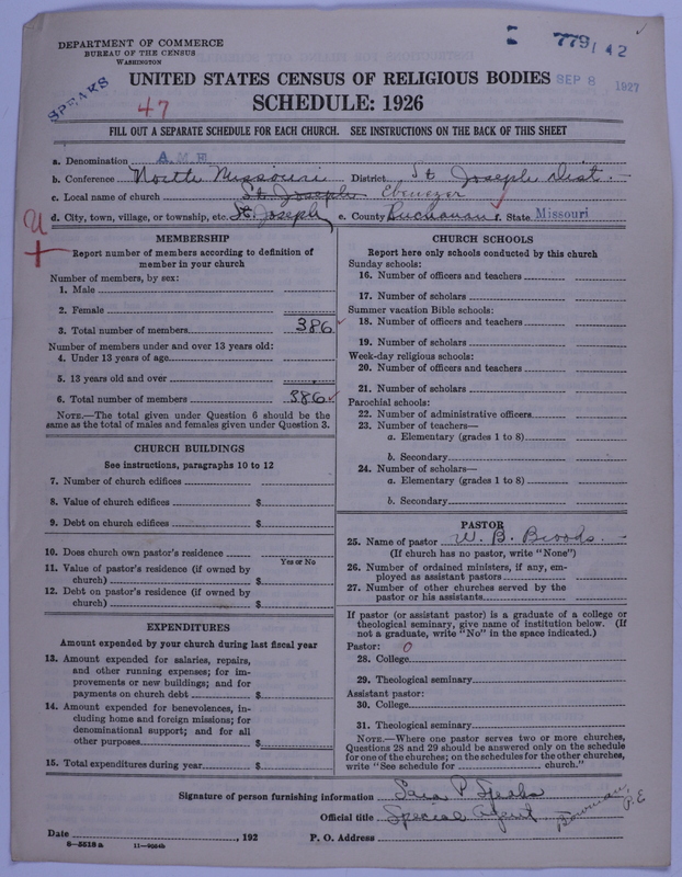 Scan of African Methodist Episcopal Church: 779