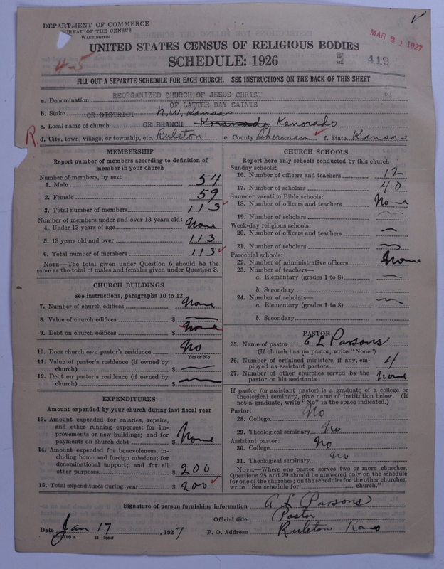 Scan of Reorganized Church of Jesus Christ of Latter Day Saints: 419