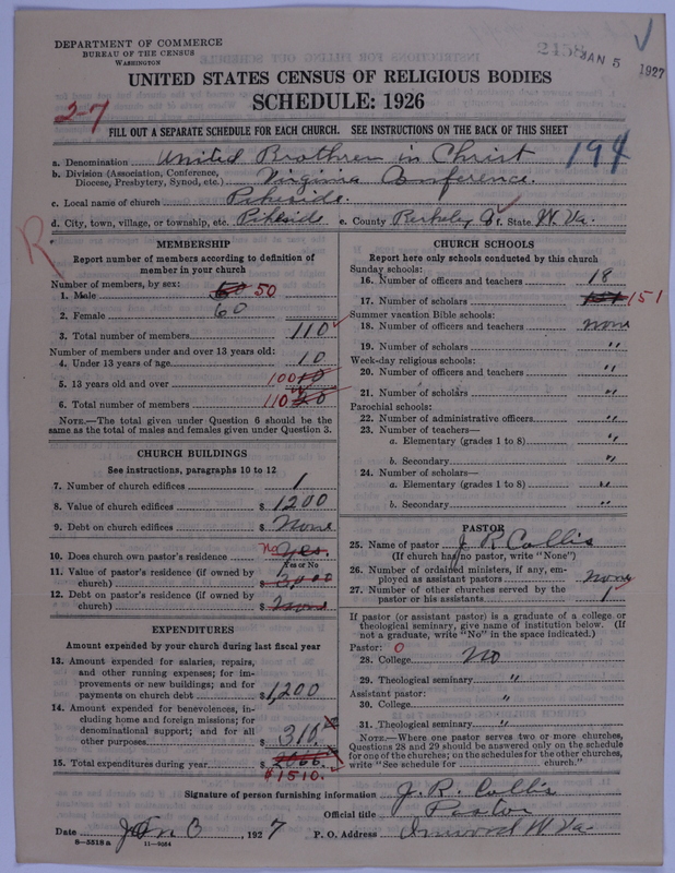 Scan of Church of the United Brethren in Christ: 2458