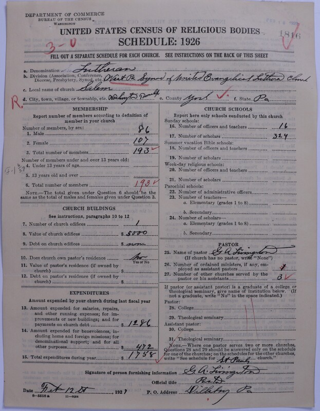 Scan of United Lutheran Church in America: 1816