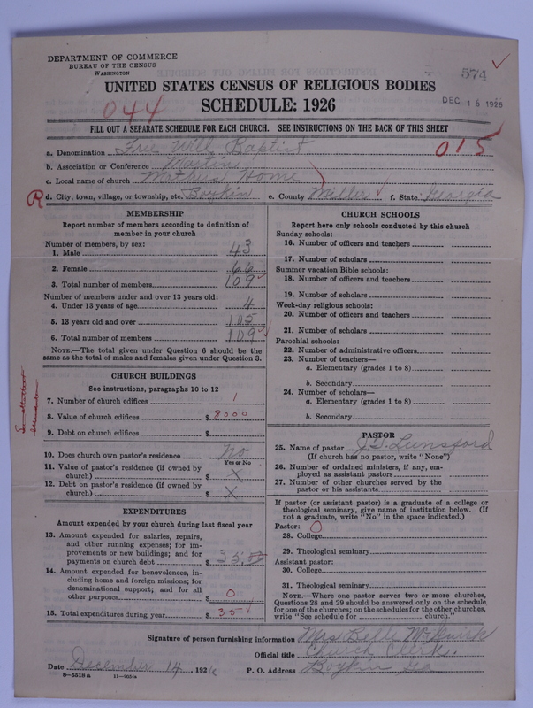 Scan of Free Will Baptists: 574