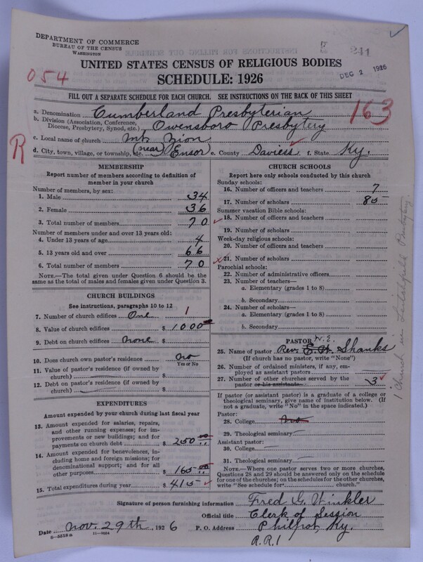 Scan of Cumberland Presbyterian Church: 241