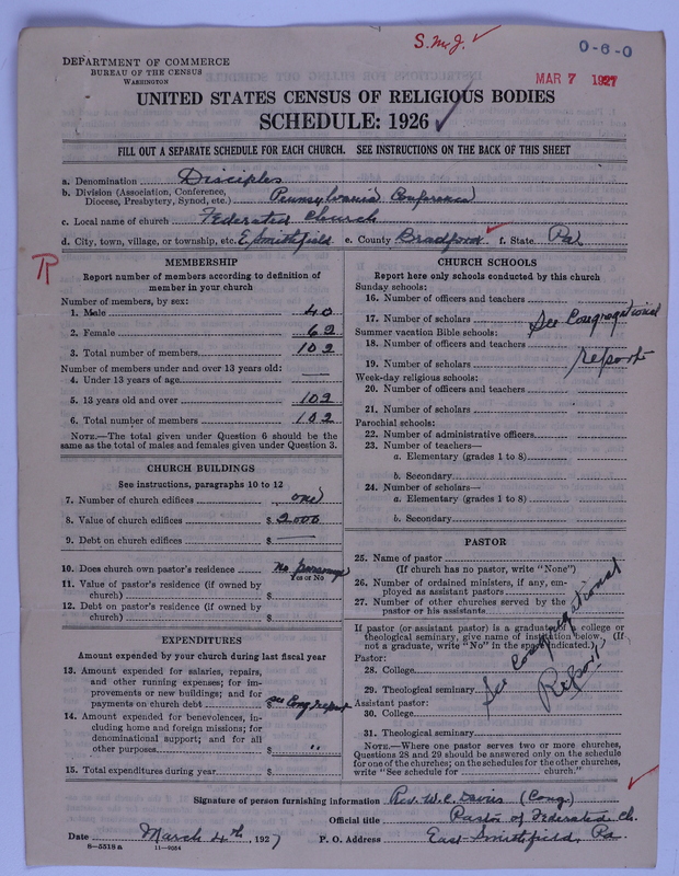 Scan of Federated Churches: