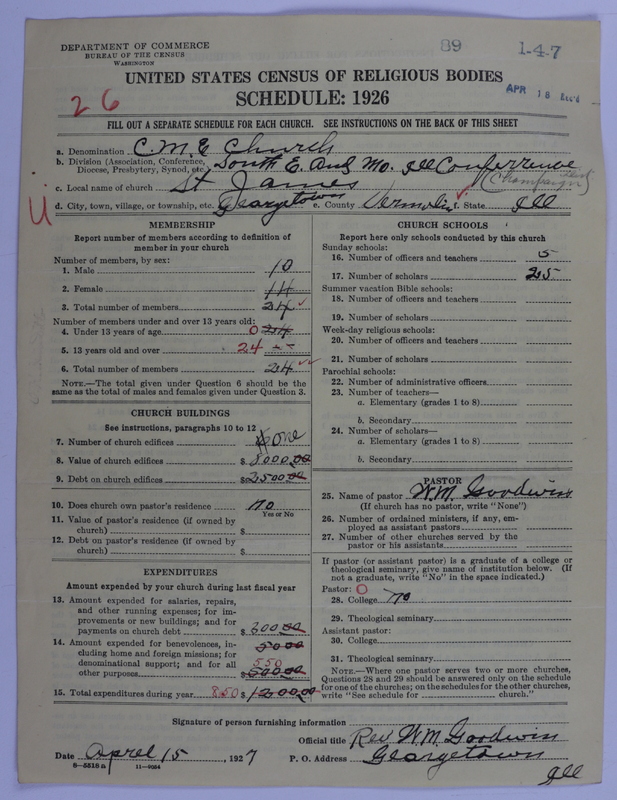 Scan of Colored Methodist Episcopal Church: 89