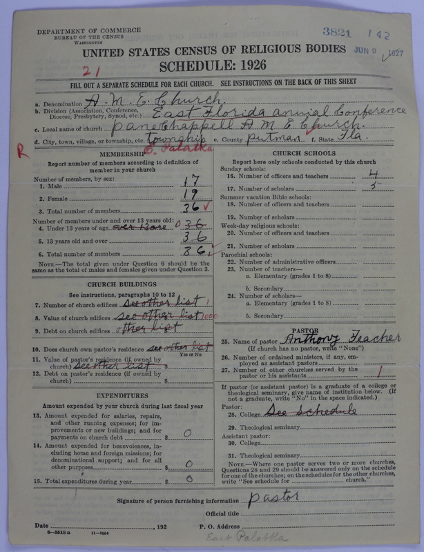 Scan of African Methodist Episcopal Church: 3821