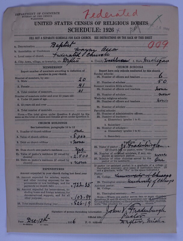 Scan of Federated Churches: