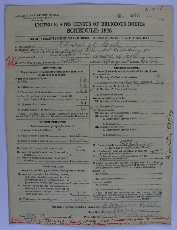 Scan of Church of God (Headquarters, Anderson, Ind.): 916