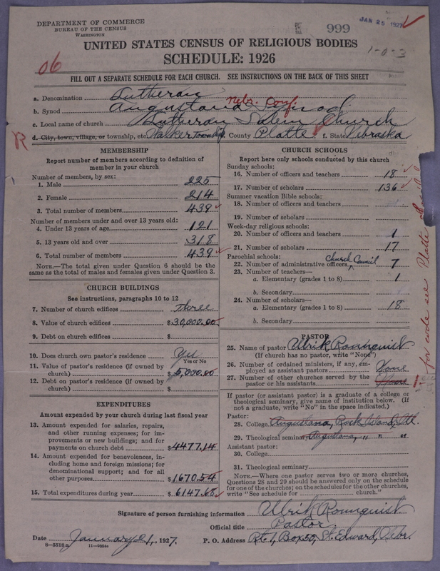 Scan of Evangelical Lutheran Augustana Synod of North America: 999
