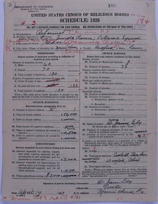 Scan of Reformed Church in the United States: 100