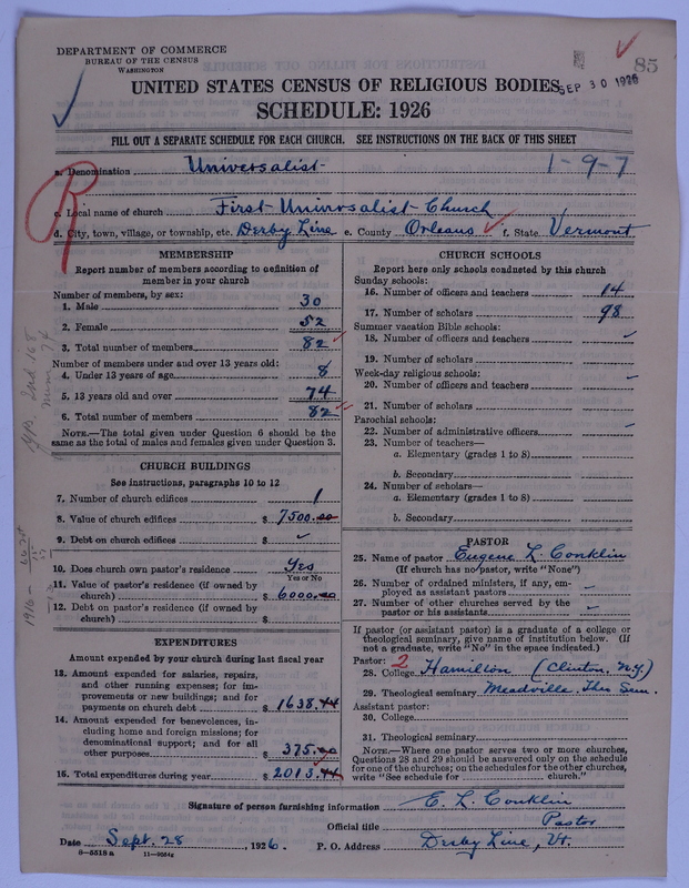 Scan of Universalist Church: 85
