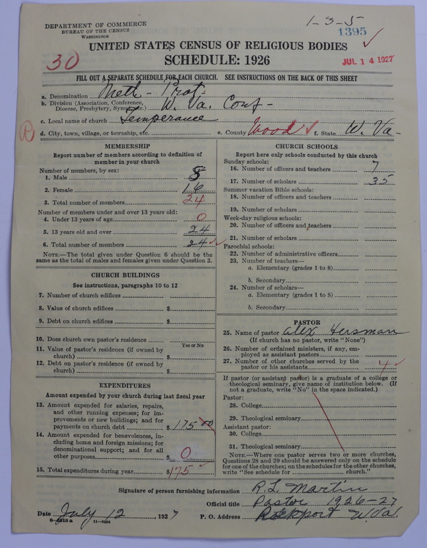 Scan of Methodist Protestant Church: 1395
