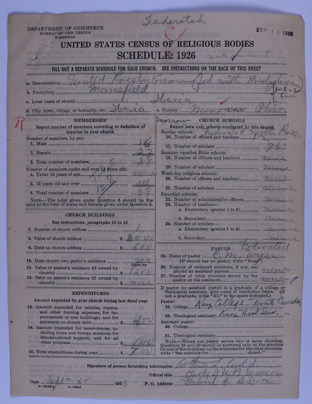 Scan of Federated Churches:
