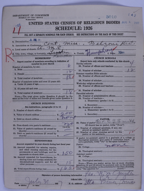 Scan of African Methodist Episcopal Church: 5010