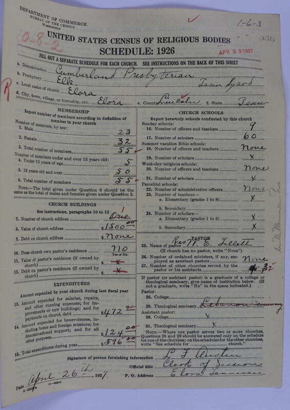 Scan of Cumberland Presbyterian Church: 536