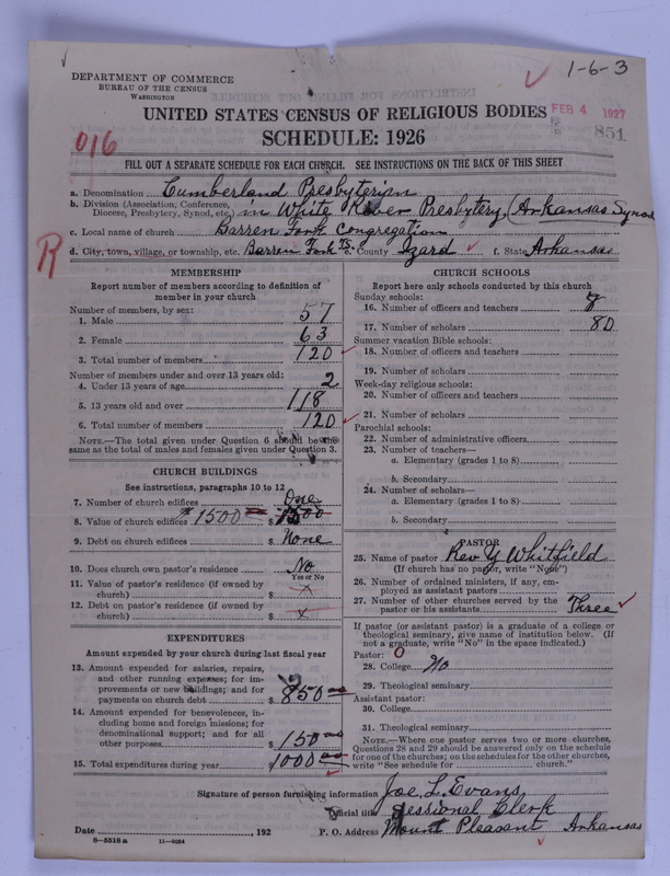 Scan of Cumberland Presbyterian Church: 851