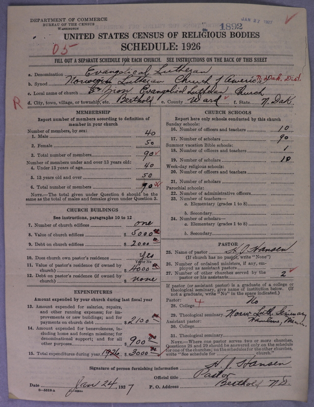 Scan of Norwegian Lutheran Church of America: 1892