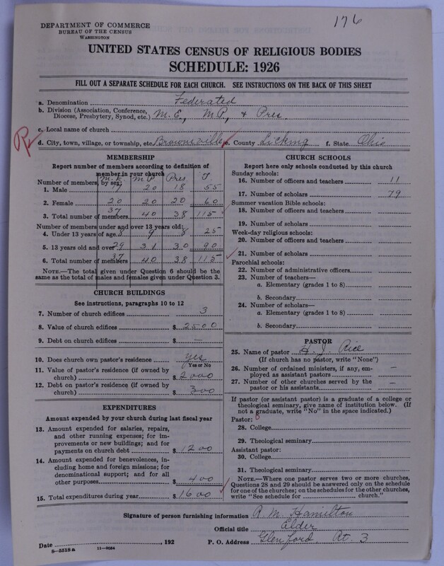Scan of Federated Churches: 176