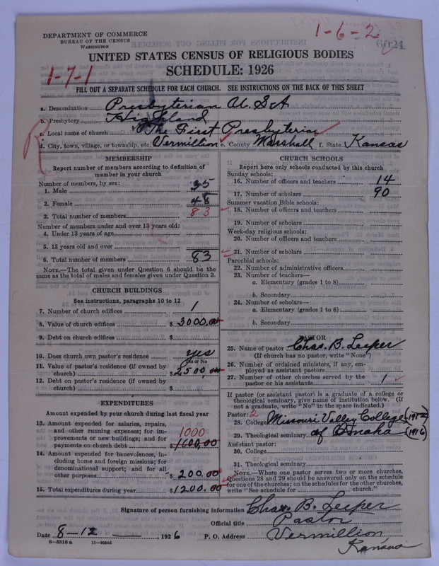 Scan of Presbyterian Church in the United States of America: 6021