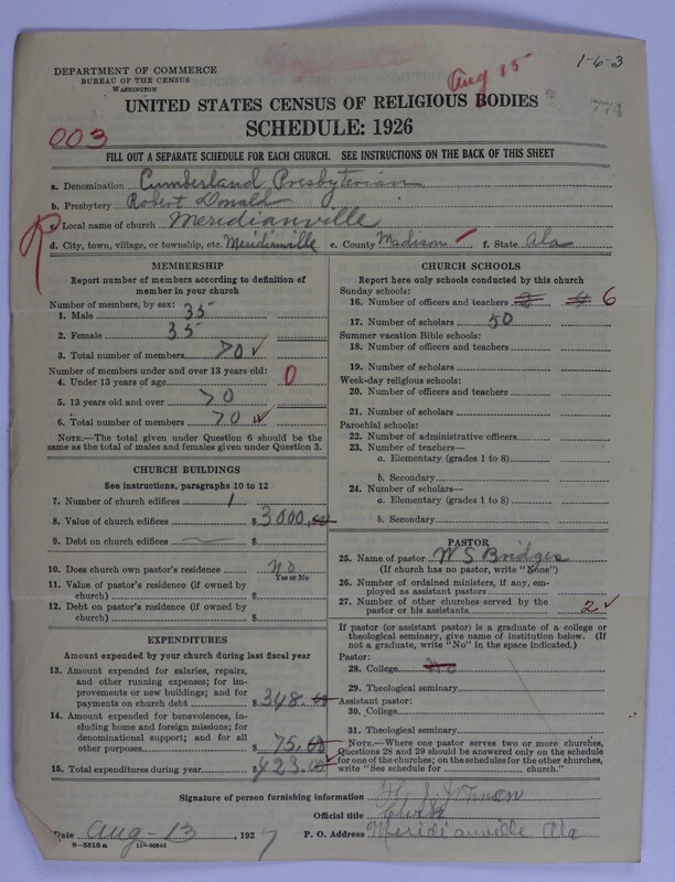 Scan of Cumberland Presbyterian Church: 774