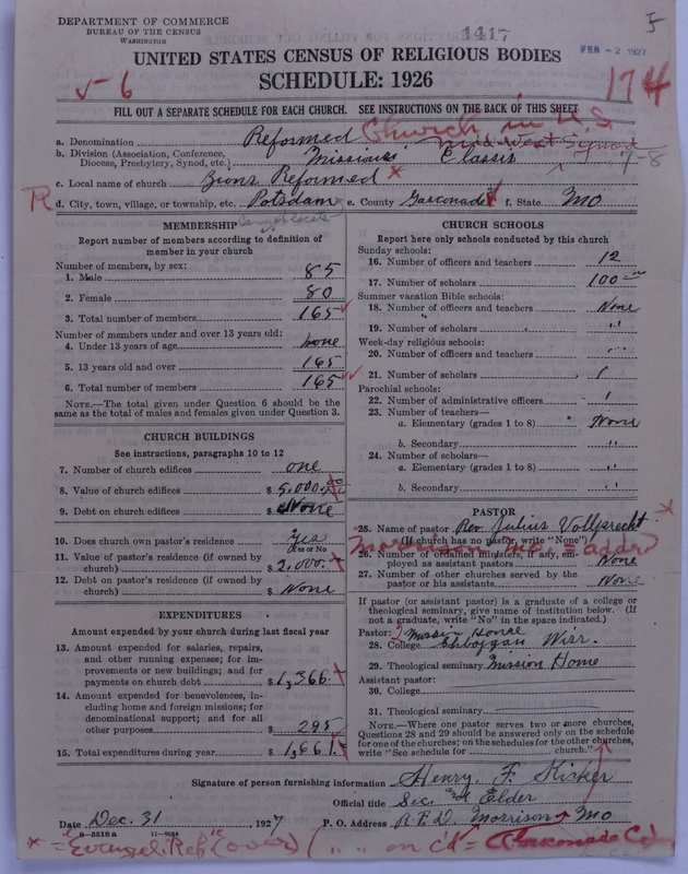 Scan of Reformed Church in the United States: 1417