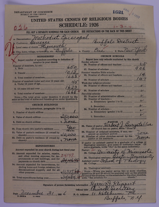 Scan of Methodist Episcopal Church: 1621
