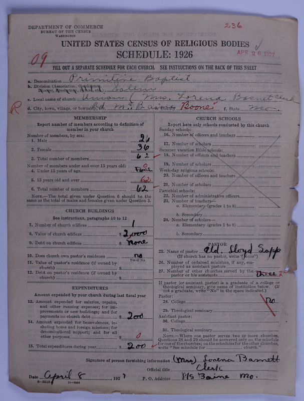 Scan of Primitive Baptists: 236