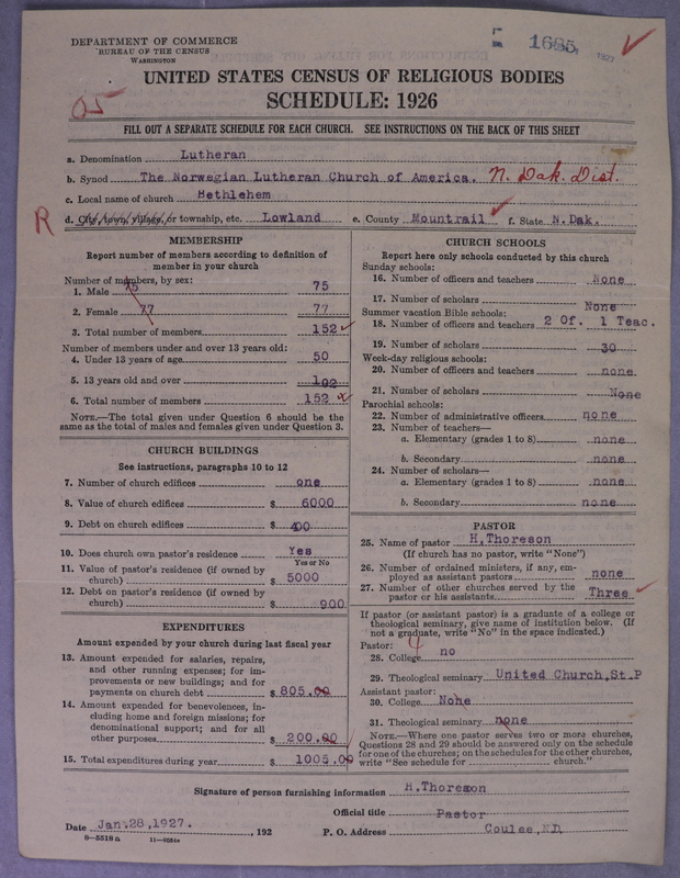 Scan of Norwegian Lutheran Church of America: 1685